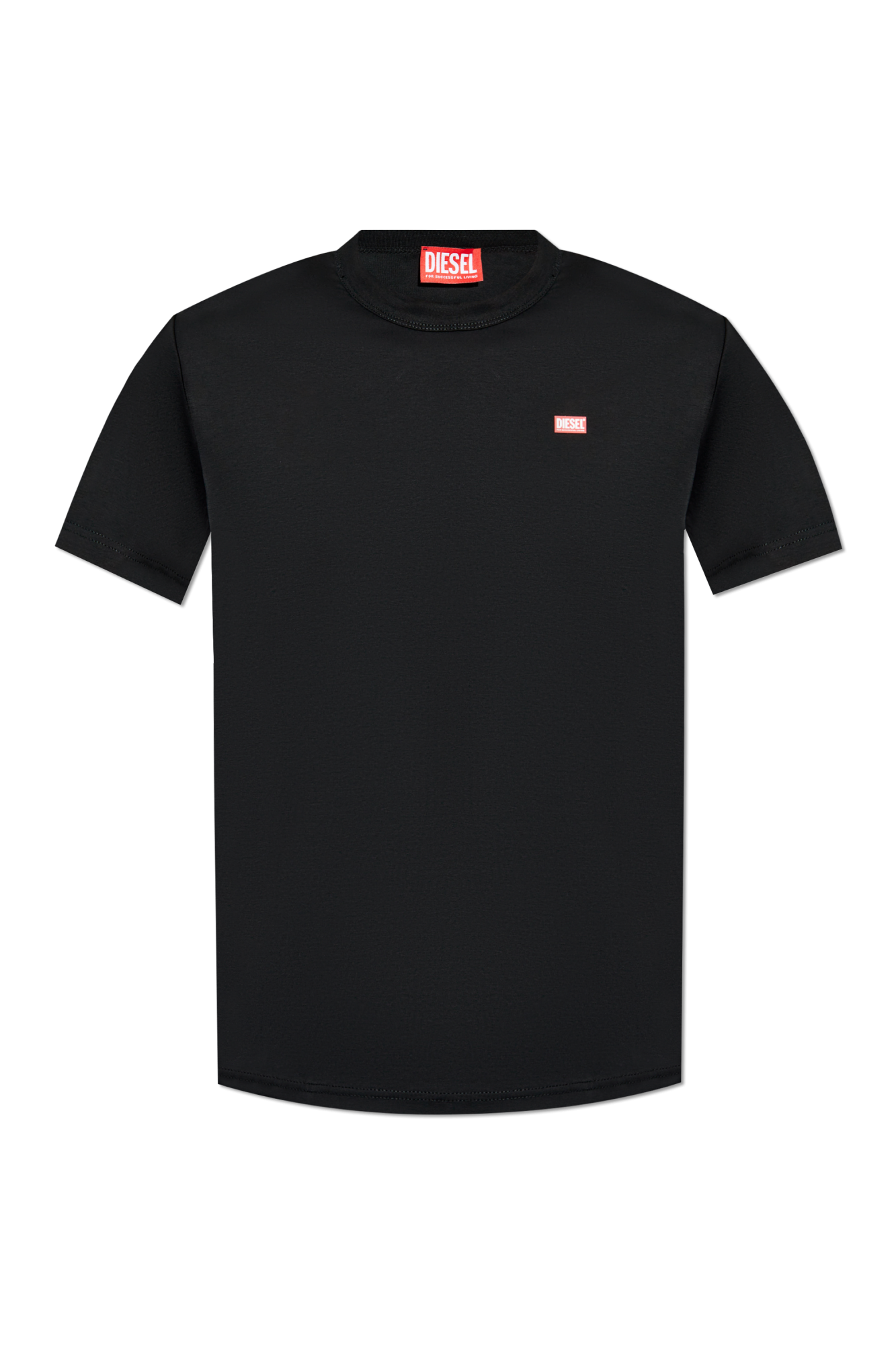 DIESELロゴTシャツ 黒 Men's T-shirt with metallic Oval D | Black | Diesel